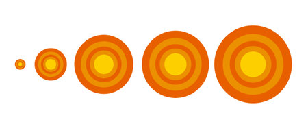 orange red circle gradation color background flat designのイラスト素材