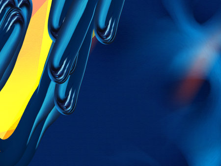 Abstract blue and yellow background. 3d rendering, 3d illustration.