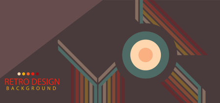Abstract geometric retro background with diagonal lines and shapes. Vector illustrationのイラスト素材