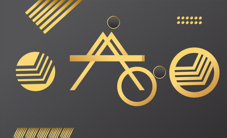 Geometric Black and Gold Background for interior, decorative, banner, cover, cardのイラスト素材
