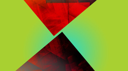 abstract background with geometric shapes in green, red and black colors