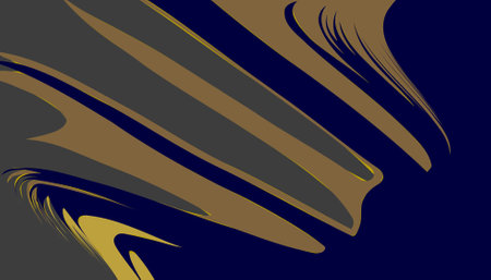 abstract background with gold and black lines on a dark blue backgroundのイラスト素材