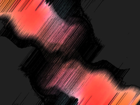 Abstract background with red, black and orange stripes. Vector illustration.の写真素材