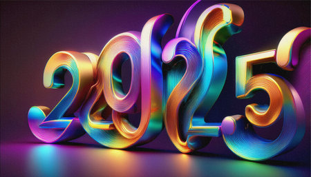Happy new year 2025 decoration background greeting card. AI Generatedの素材