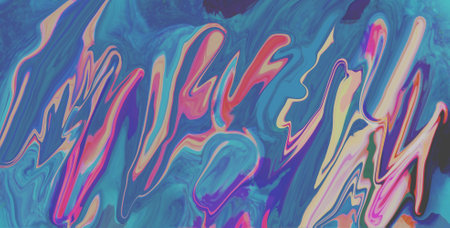 Marbled blue and purple abstract background. Liquid marble ink pattern.の写真素材