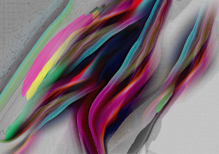 Abstract colorful background with smooth wavy shapes. 3d shapes artistic design, Greeting card backgroundの写真素材