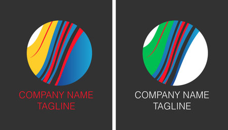 Colorful abstract circle logo. Corporate identity design element. Vector illustrationのイラスト素材