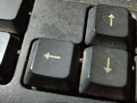 Keyboard key macro close up. Selective focus. Shallow depth of field.