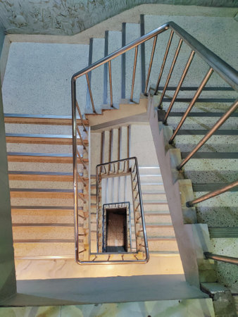 Staircase in a modern building, close-up view.
