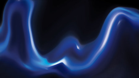 abstract blue background with some smooth lines in it (see more in my portfolio)の写真素材