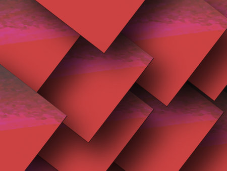 abstract red background with geometric shapes, 3d illustration, horizontal