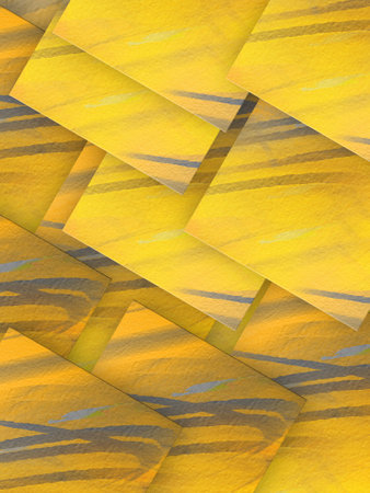 Abstract background with yellow and gray stripes on the paper. 3d illustration