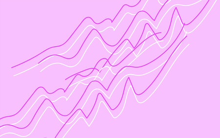 Abstract background with wavy lines in pink colors. Vector illustration.のイラスト素材