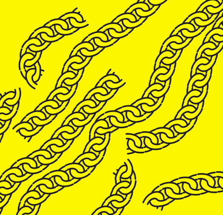 Seamless pattern of braids on a yellow background. Vector illustration