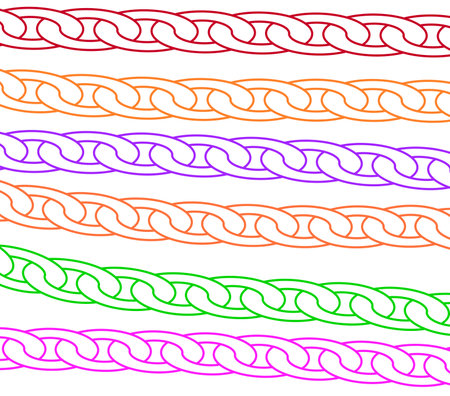 Seamless pattern with multicolored chains. Vector illustration.のイラスト素材