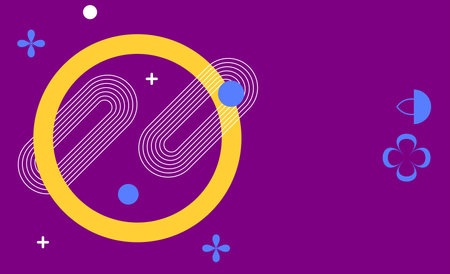 Abstract geometric background with circles, lines and dots. Vector illustration.