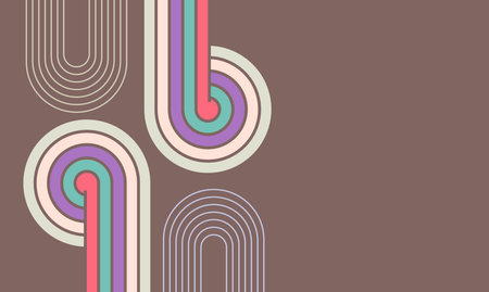 Retro background with colored stripes and lines. Design element for poster, card, banner. Vector...