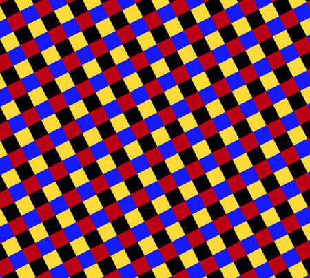 Seamless pattern with red, blue and black squares. Vector illustration.のイラスト素材