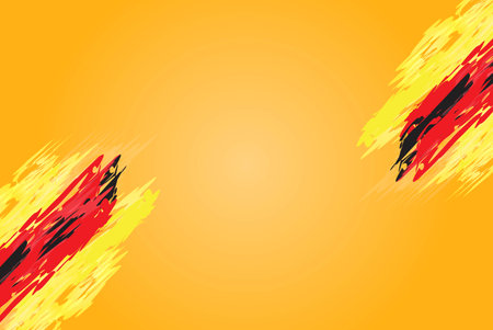 abstract background with red, yellow and black grunge brush strokesのイラスト素材