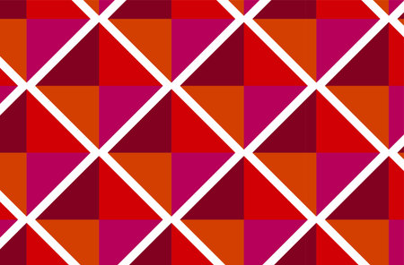 Seamless geometric pattern in red and white colors. Vector illustration.のイラスト素材