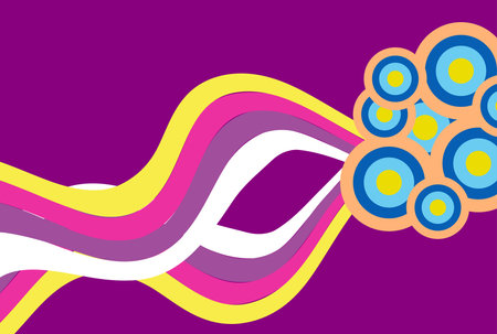 Eye-catching abstract graphics depicting colorful bar charts combined with unique zigzag elements,