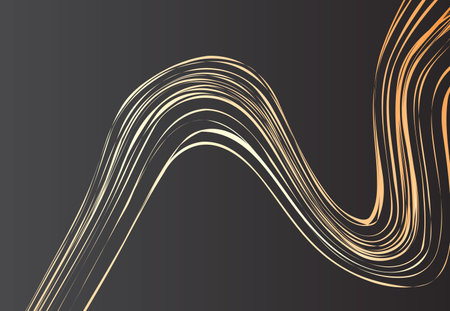 Abstract background with golden lines and waves. Vector illustration for your designのイラスト素材