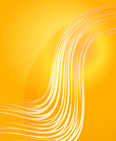 Abstract orange background with wavy lines. Vector illustration for your designのイラスト素材