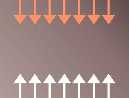 Arrows pointing up and down on gradient background. Vector illustration.