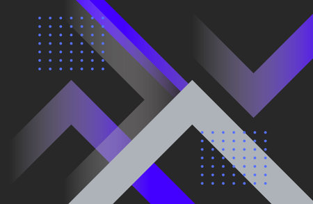 Abstract geometric background with triangles and halftone dots. Vector illustrationのイラスト素材