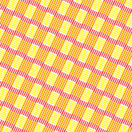 Seamless plaid pattern. Vector illustration. Pink and yellow colors.