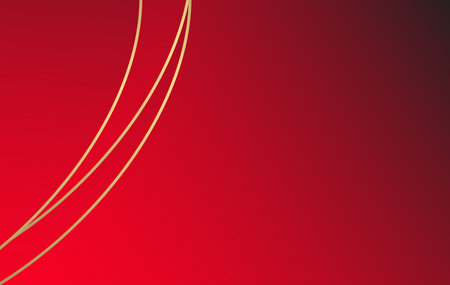 Abstract red background with golden lines. Vector illustration for your design.のイラスト素材