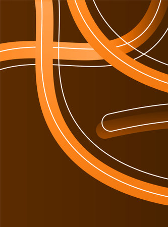 Abstract orange background with curved lines. Vector illustration. Eps 10.のイラスト素材