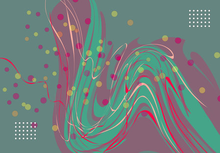 Abstract background with dynamic waves and dots. Vector illustration. Eps10のイラスト素材