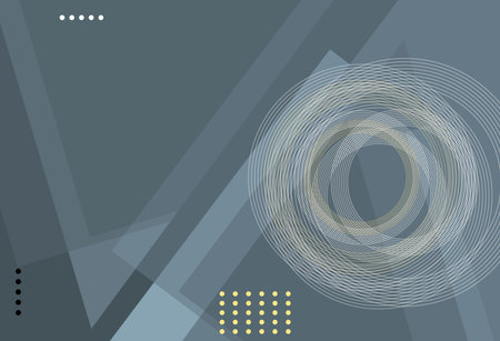 Abstract geometric background with circles, lines and dots. Vector illustration.のイラスト素材