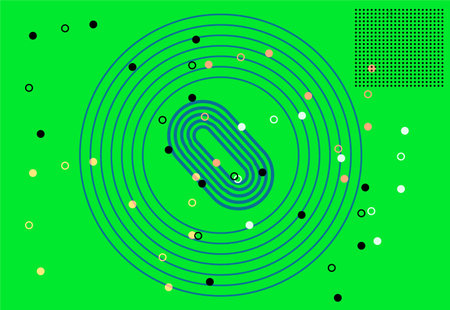 Abstract background with circles and lines. Vector illustration for your design.のイラスト素材