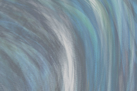 abstract background painting with brush strokes in blue, gray and white