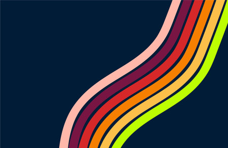 Rainbow line on dark blue background. Vector illustration for your design