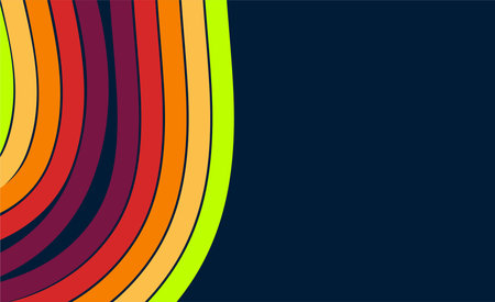 abstract background with curved lines in orange, green and blue colorsのイラスト素材