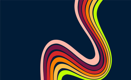 abstract vector background with wavy colorful lines in a modern styleのイラスト素材