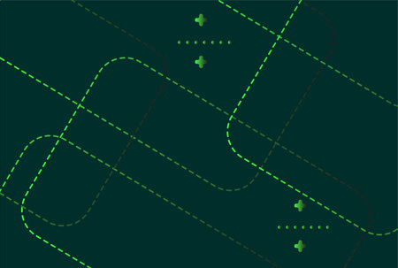 Abstract green background with lines and dots. Vector illustration for your designのイラスト素材