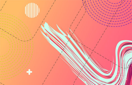 Abstract background with wavy lines and circles. Vector illustration for your design