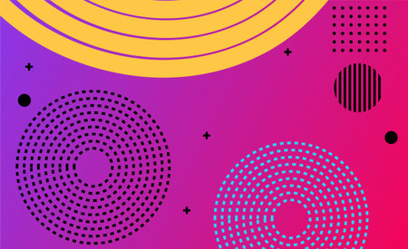 Abstract background with halftone dots and circles. Vector illustration.のイラスト素材