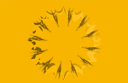 abstract yellow background with radial, radiating, converging linesのイラスト素材