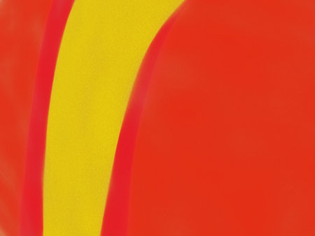 Close up of red and yellow stripes on white background. Abstract background.の写真素材