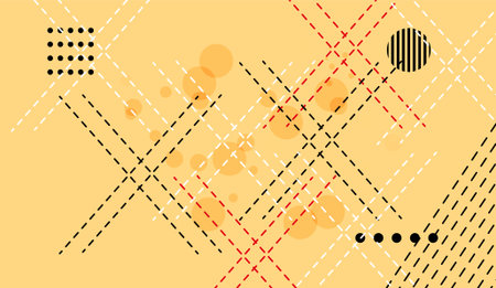 Seamless pattern with geometric shapes and dots. Vector illustration.のイラスト素材