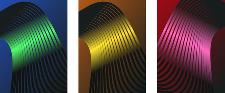 Set of abstract backgrounds with wavy lines. Vector illustration. EPS 10