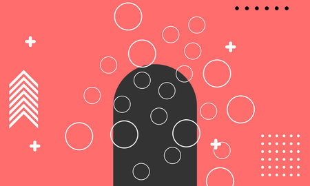 Abstract geometric background with circles and lines. Vector illustration in flat style.