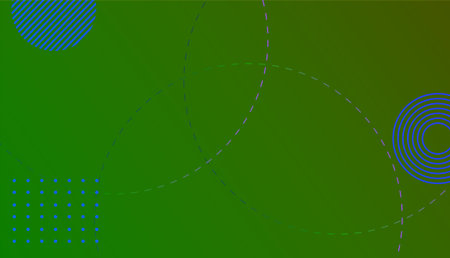 Abstract green background with blue circles and dots. Vector illustration. Eps 10