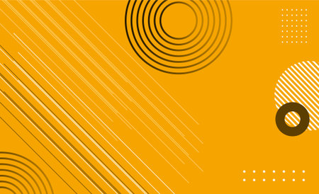 Abstract yellow geometric background with circles and lines. Vector illustration for your design