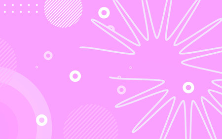 Abstract geometric background with circles and lines. Vector illustration. Pink color.のイラスト素材